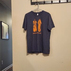 Bella Canvas Dark Gray and Orange Graphic Tee Death Cab For Cutie Band Merch